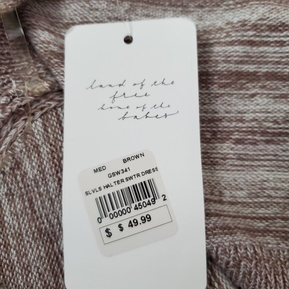 American Threads Dress Size M Land of the Free Halter Soft Sexy Bodycon - Picture 7 of 8